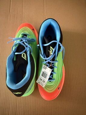 Adidas Dame X Men’s 14 Women’s 15 Neon Green blue black & Coral